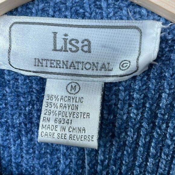 LISA INTERNATIONAL Women's Vest Blue Faux Fur Suede Pockets NWT size MED - Picture 12 of 15